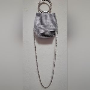 INC Silver Mesh Special Occasion Top Handle Crossbody Handbag
